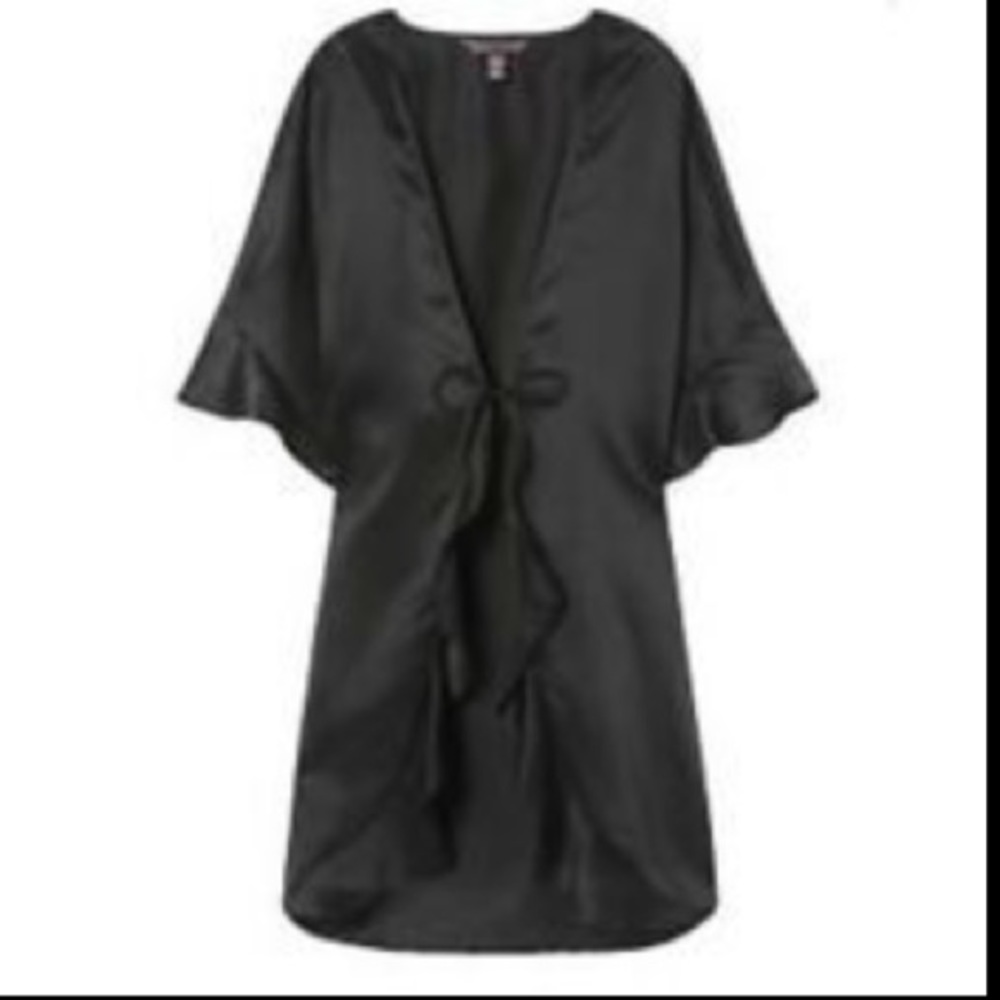 Victoria’s Secret Black Satin Kimono One Size